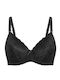 Celestino Women's Bra Solid Lace Black