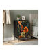 Nachttisch Holz mit Metallbeinen Schwarz 36x33x61cm