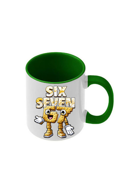 Mug Six-Seven Green Handle Interior