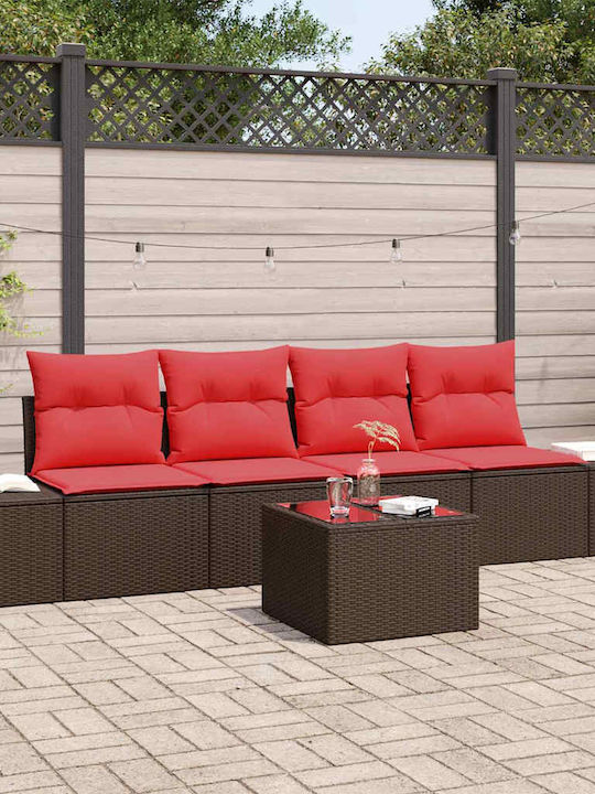 Garten- und Outdoor-Möbelsets Wohnbereich Typsatz 5 Stück Rot mit Kissen
