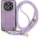Forcell Xiaomi Redmi Back Cover Leather / Plastic / Synthetic Leather with Neck Strap Purple (Xiaomi 14 ProRealme 14 Pro)