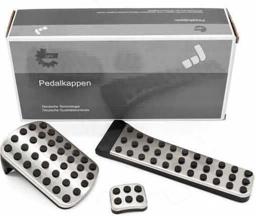 SKV Set De Pedale Auto Universal Argintii 3 Bucăți