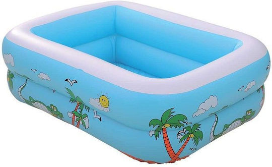 Regenbogen Kinder Schwimmbecken PVC Aufblasbar 110x85x35cm Hellblaue
