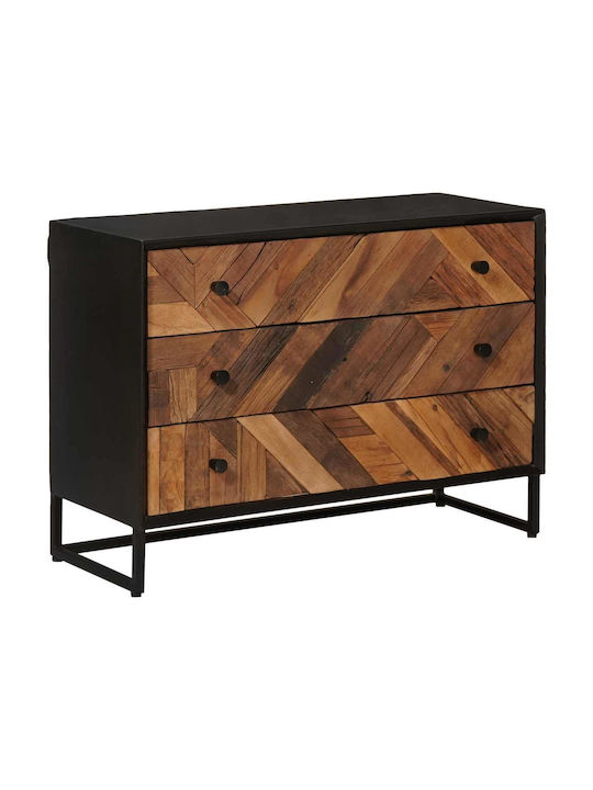 Sideboard aus Holz & Metall mit Schubladen Beige 75x30x54cm