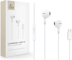 Tech-Protect UltraBoost Core G4 Слушалки Handsfree Слушалки с USB-C Щекер Бели