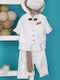 Bambolino Baptism Suit with Vest for Boy White