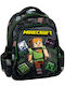 Minecraft School Backpack Kindergarten With Water Bottle Holder Multicolour 24 x 11 x 30cm