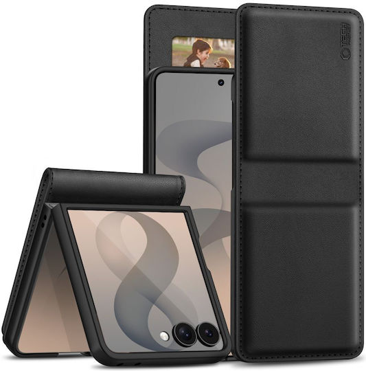 Tech-Protect Wallet Δερμάτινο / Σιλικόνης Μαύρο (Galaxy Z Flip8)