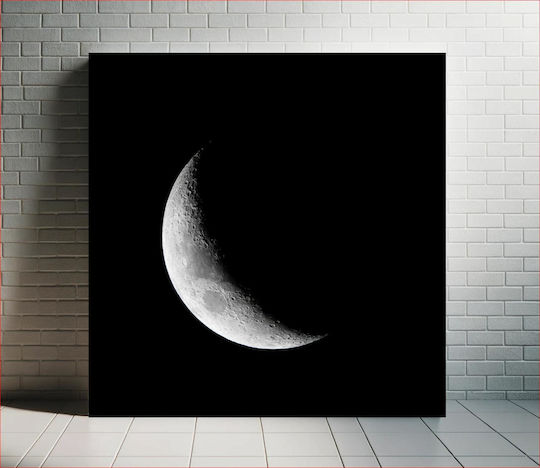 Crescent Moon In The Night Sky Ημισέληνος Στον Νυχτερινό Ουρανό 1 σε Καμβά
