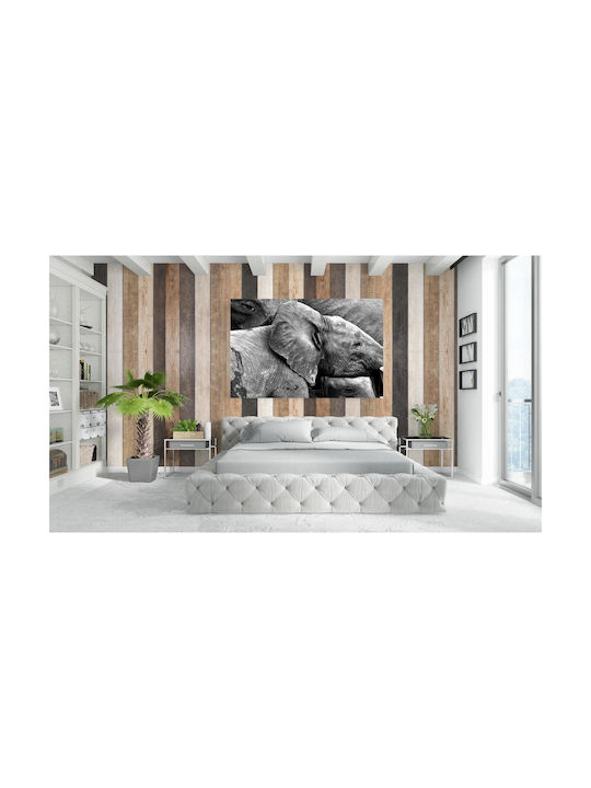 Painting Elephants In Black White 150x100