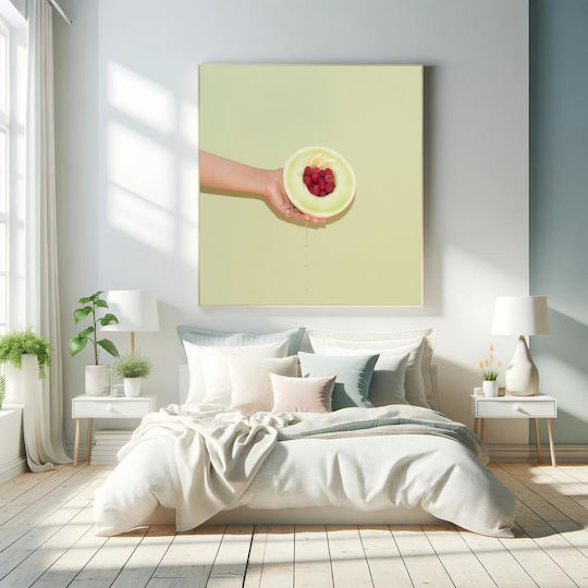 Painting Hand Holding Melon Raspberries Hand Holds Melon Raspberries 110x110