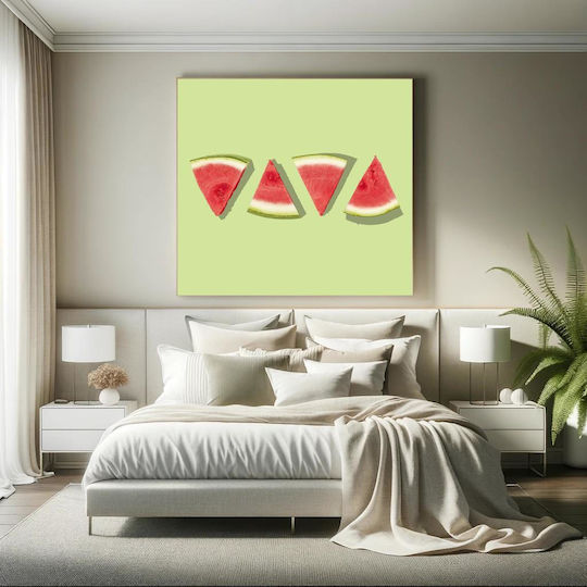 Painting Watermelon Slices On Green Background Slices Watermelon Green Background 110x110