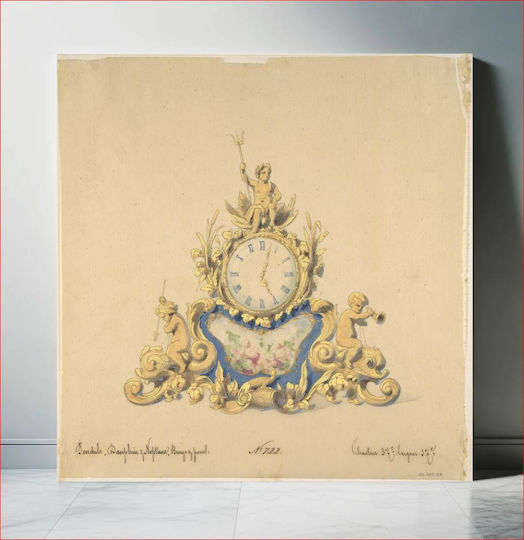 iLovePrints Design Uhr Neptune Anonym Französisches 19. Jahrhundert 110x110
