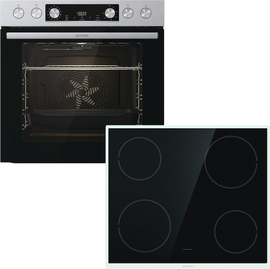 Gorenje Unterbau-Backofen mit Kochfeldern 77l mit Keramik-Kochfeldern P59,5cm Inox