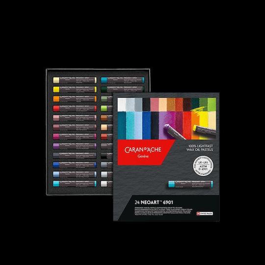 Cda Crayon Wax Oil Pastel Paper Box 24 Colours Neoart 6901