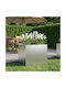 vidaXL Metallischer Blumentopf Silber 50x40x50cm