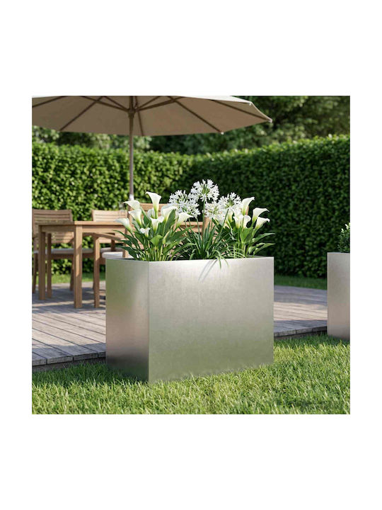 vidaXL Metallischer Blumentopf Silber 50x40x50cm