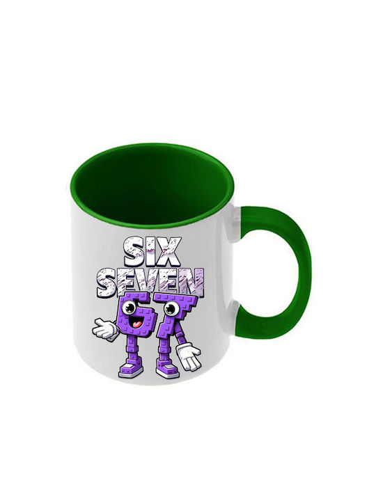Mug Six-Seven Green Handle Interior