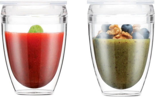 Bodum To Go Σετ Ποτήρια Καφέ/Freddo / Νερού από Πλαστικό σε Καφέ Χρώμα 300ml 2τμχ