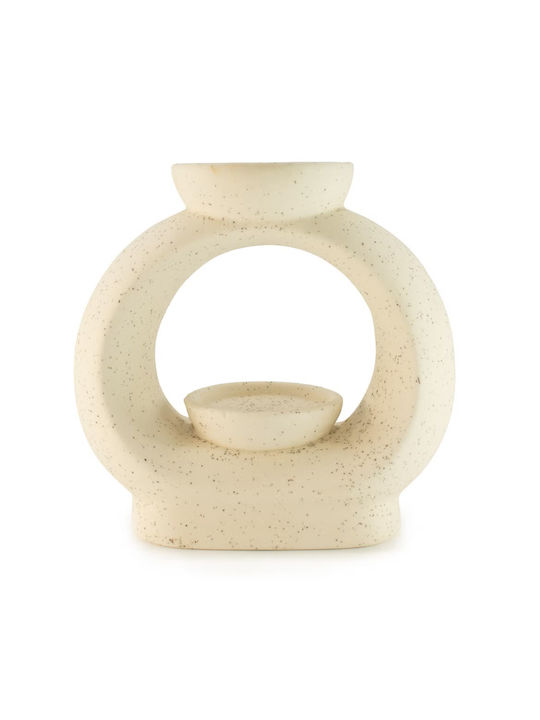 Large Oval Pebble Oil Burner White Ancient Wisdom