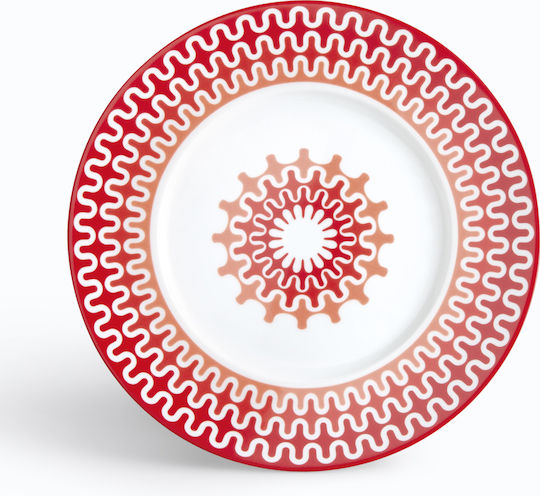 Ionia Illusion Dessert Plate Porcelain Red 23.5cm Ionia Illusion Dessert Plate Porcelain Red 23.5cm