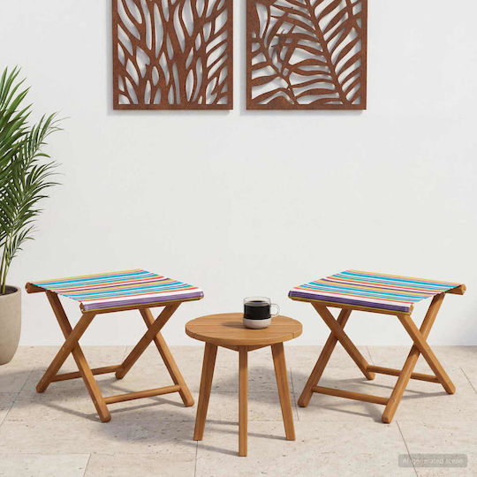 Wooden Outdoor Chair Multicolour with Cushion 2 Pieces 41x42x36.5 cm Wooden Outdoor Chair Multicolour with Cushion 2 Pieces 41x42x36.5 cm