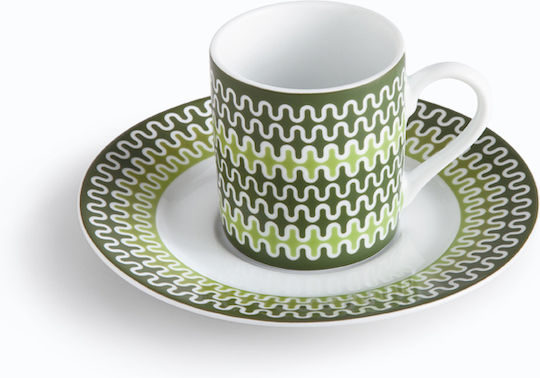 Ionia Illusion Ceașcă de Cafea din Porțelan Verde 100ml
