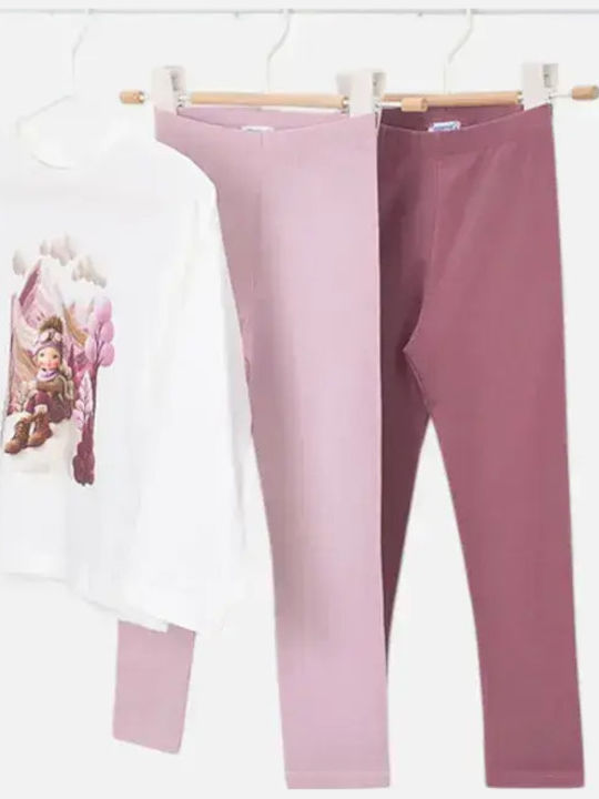 Kinderbekleidungssets mit Leggings Sommer 3 Stück Lila