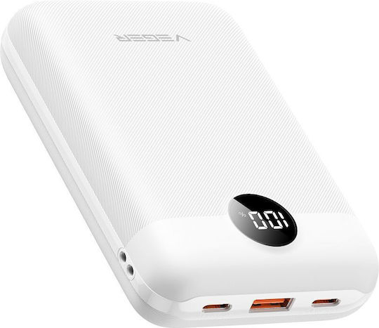 Veger S20 Baterie Externă 20000mAh 20W cu Port USB-A și 2 Porturi USB-C Power Delivery / Quick Charge Alb