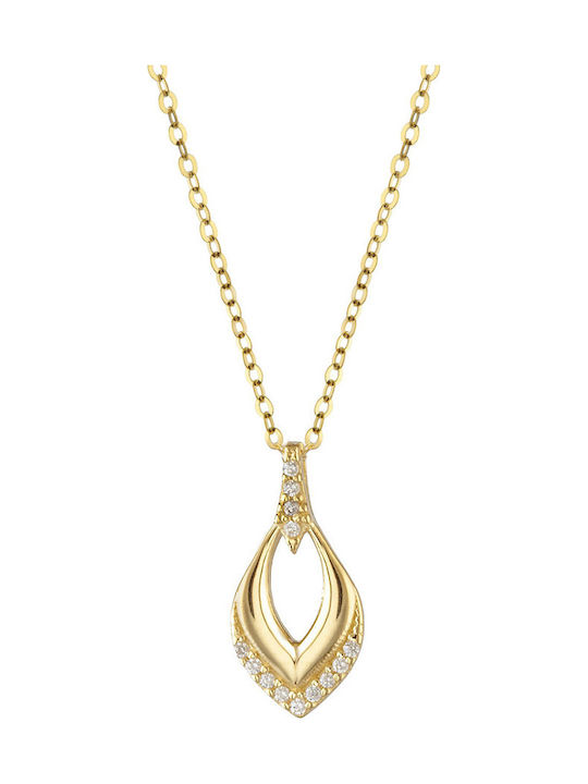 Kontopoulos Necklace From 9 K Gold With Zircon