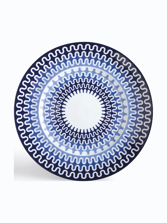 Ionia Illusion Serving Platter of Blue Porcelain with Diameter 30cm