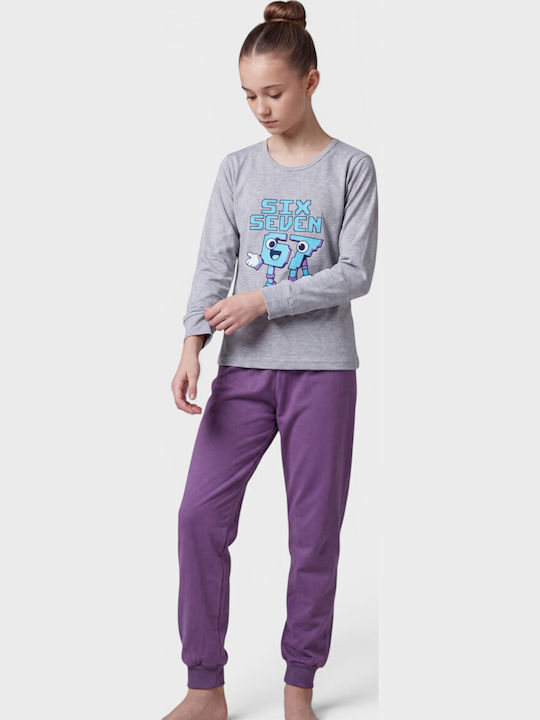 Nina Club Kids Winter Pyjamas Grey/Lilac