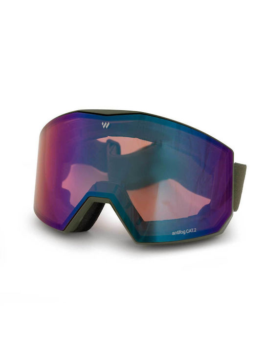 Witeblaze Ski & Snowboard Goggles Adults Green with Lens in Green Colour