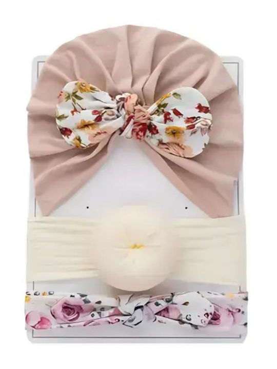 Set Turban With Hair Band In Beige Colour