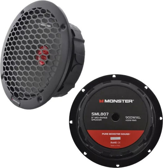 Monster Monster Autolautsprecher 8 Zoll mit 450W RMS Mittelklasse Stück