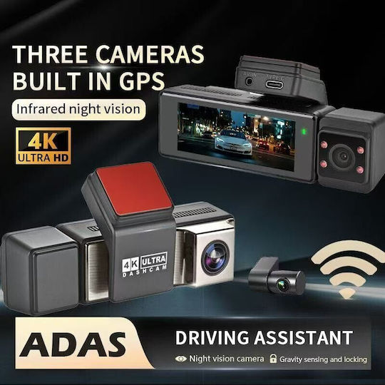 Set Autodigitale Videorekorder Auto 4K WLAN GPS Mit Rückfahrkamera