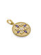 Charm with Stones with Stones from Gold Plated Silver Navy Blue