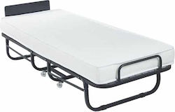 Klappbett mit Matratze 12cm Einzel Schwarz 195x77x55cm E8049