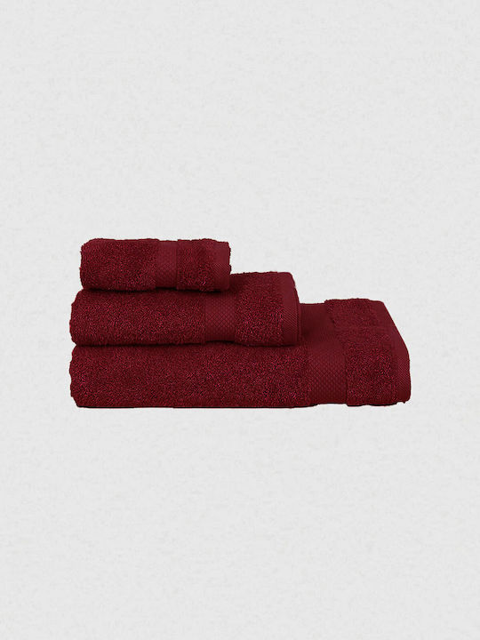 Sunshine Πετσέτα Προσώπου Ameli 50x100εκ. Burdeaux Βάρους 550gr/m²