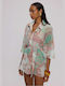 Long Sleeve Women's Shirt Mint Paisley
