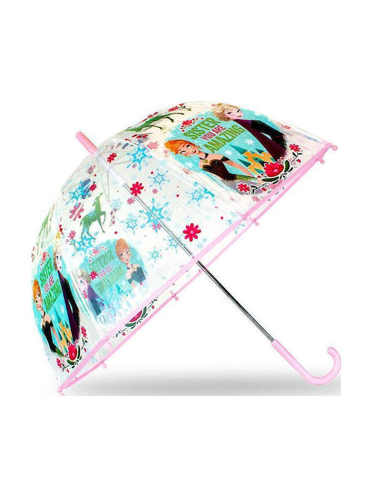 Kids Umbrella Curved Handle Transparent With Diameter 46cm