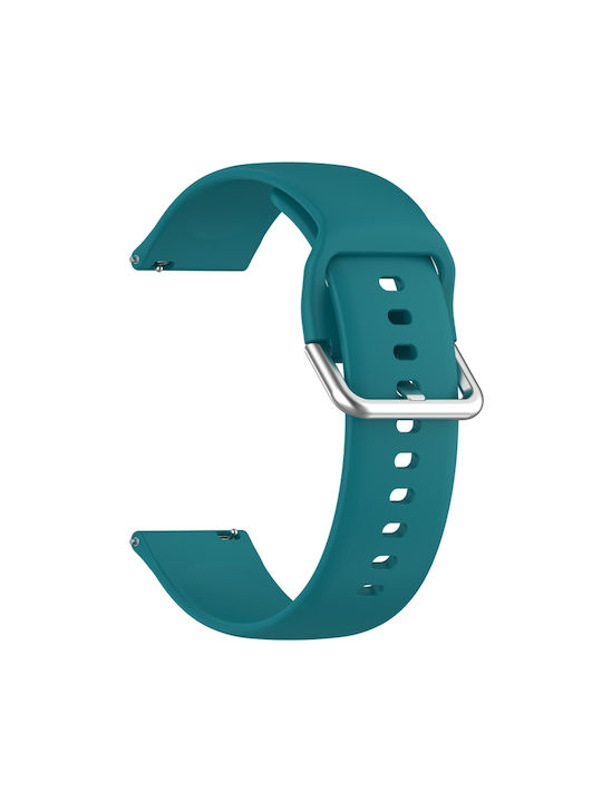 Silicone Strap Silver Clasp Amazfit Bip 6 46mm Petrol