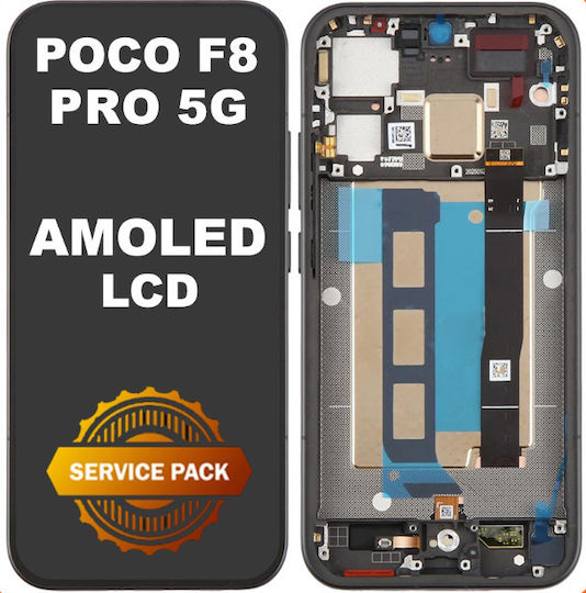 Xiaomi Screen with Touch Mechanism and Frame for Xiaomi Poco F8 Pro 5g Black