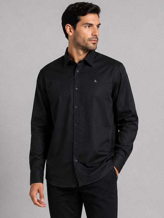 Short Sleeve Denim Shirt in Regular Fit Black