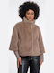 Short Women's Beige Fur