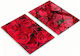 Tulup Set Tocătoare De Bucătărie Din Sticlă Roșie 52x40cm 2 Bucăți