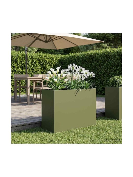 vidaXL Metallischer Pflanzgefäß Lime 60x30x50cm