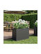 vidaXL Ghiveci De Flori Metalic Negru 60x30x50cm