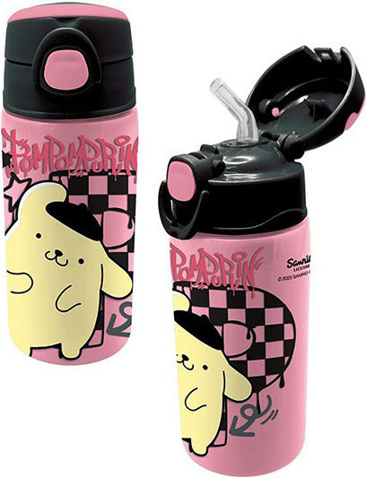 Graffiti Kids Silicone Thermos Water Bottle with Straw Multicolour 450ml