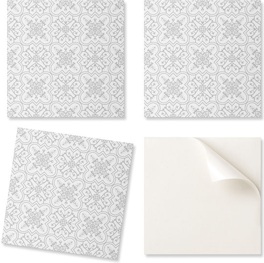 Vinyl Tiles Floral Pattern Kitchen 4x50x50 cm